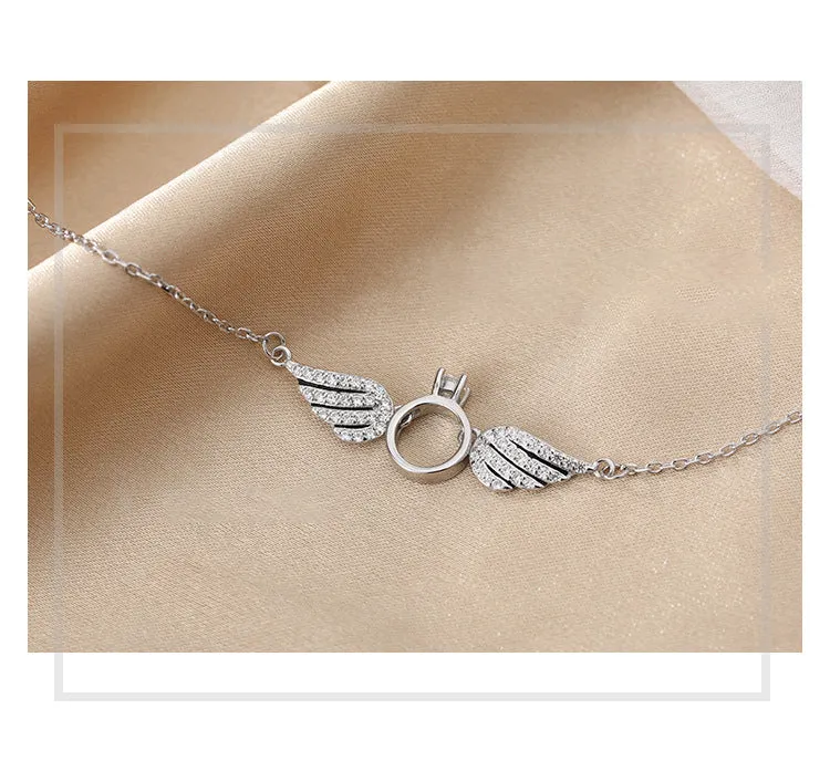 Angel Wings Silver Necklace - Christian Jewelry - Christian Gift