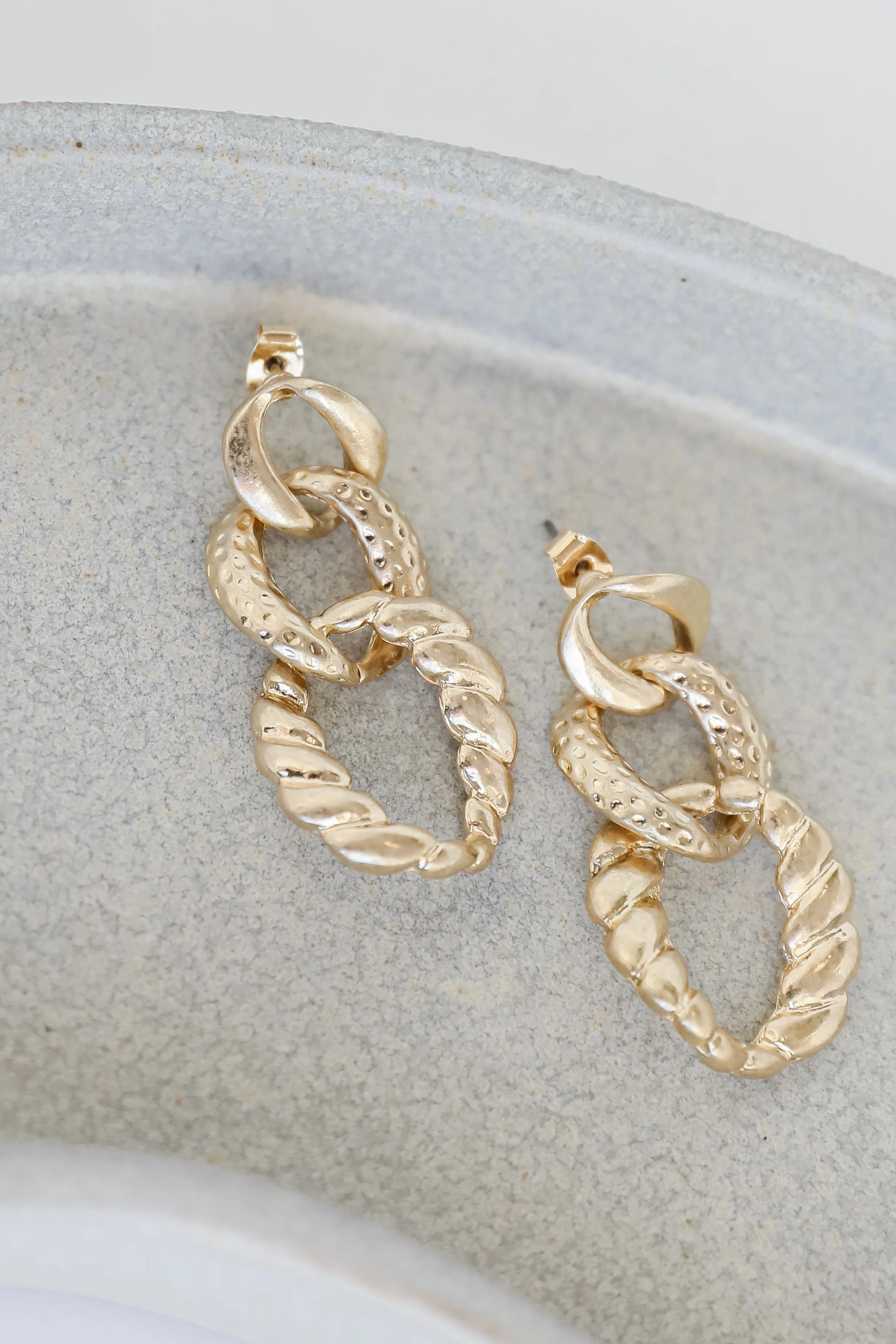 Annie Gold Chainlink Drop Earrings