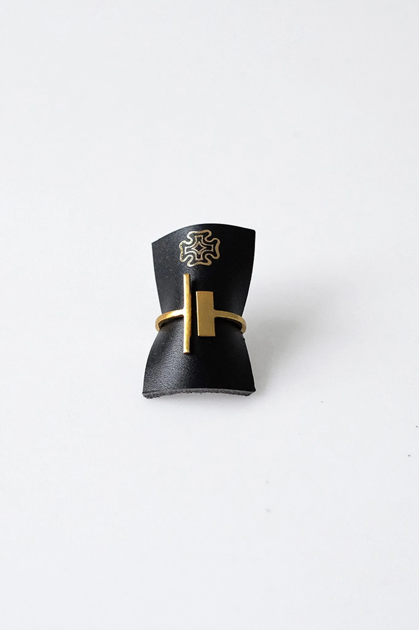 Asymmetrical Gold Bar Ring