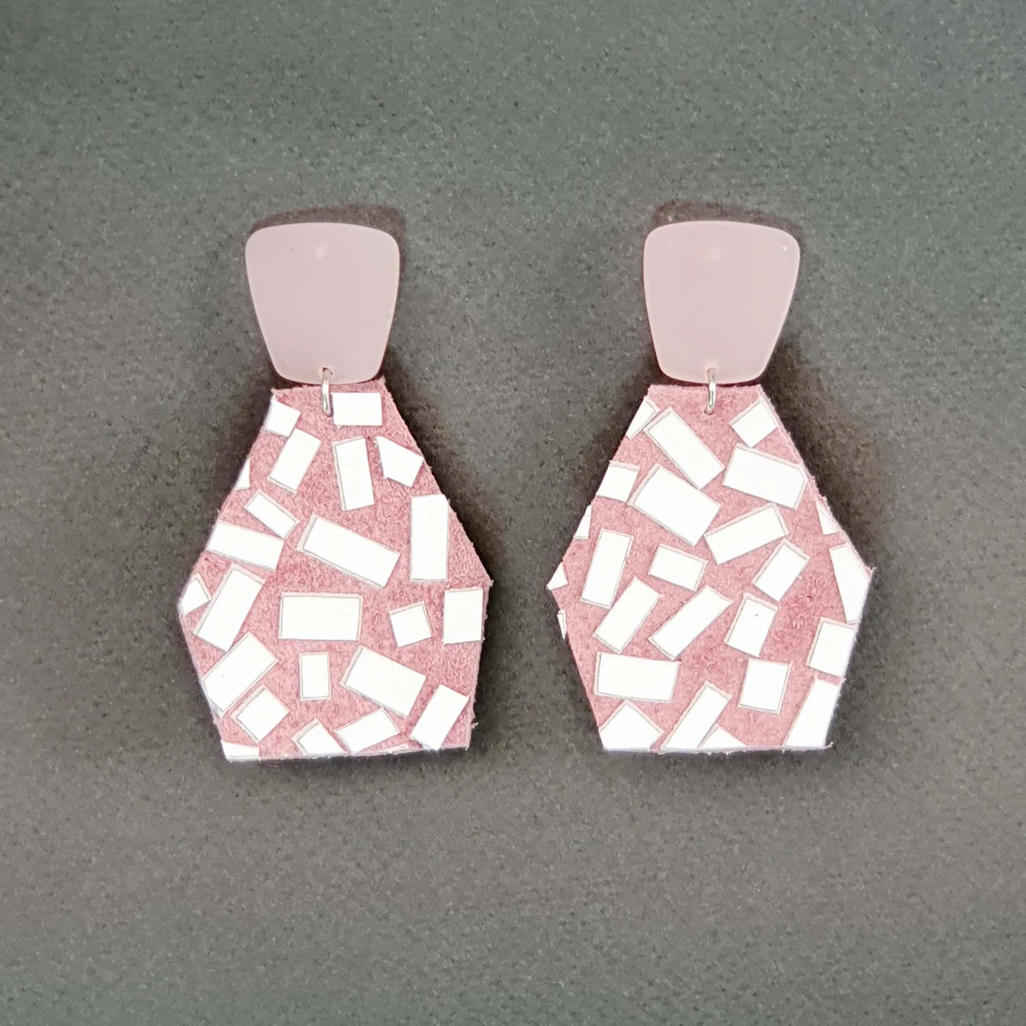 Balagan pink large leather earrings