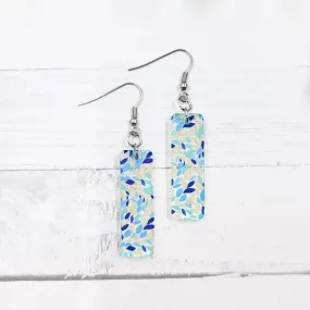 Beach Mosaic Acrylic Bar Dangle Earrings