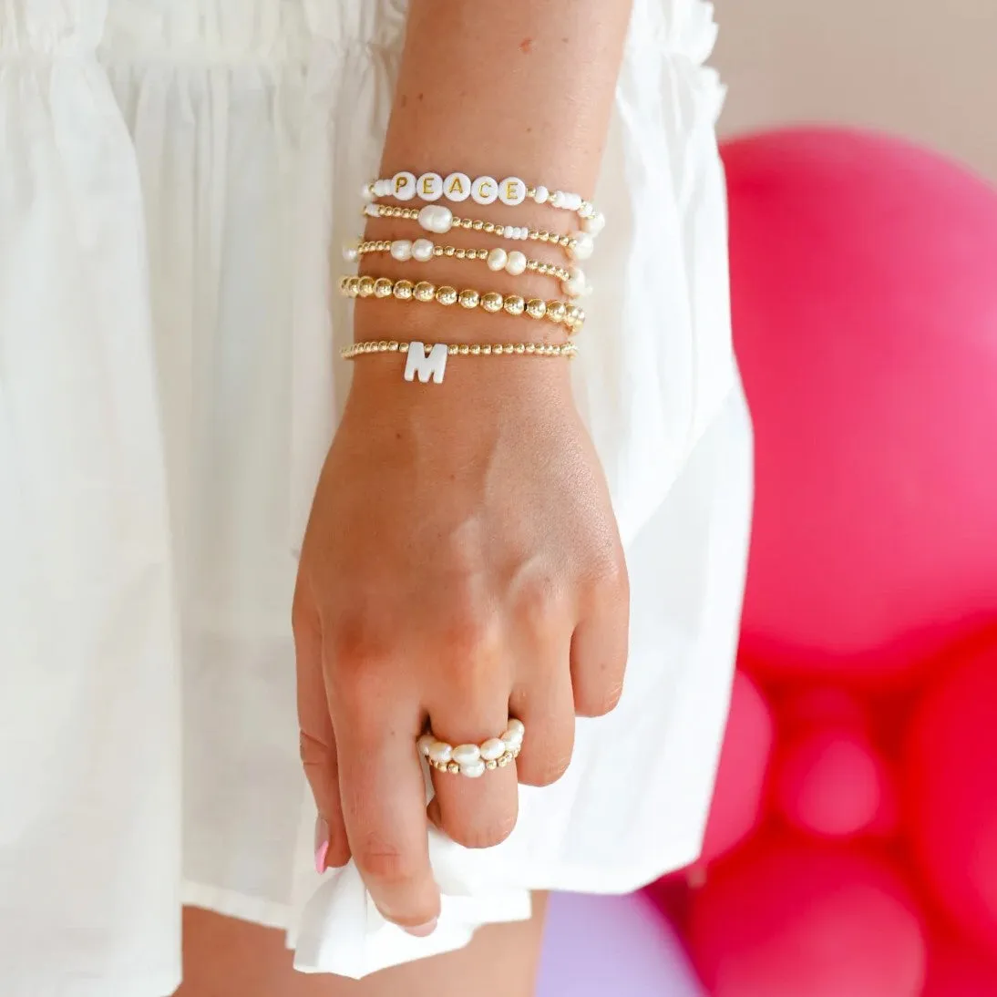 Beaded Blondes | Coastal Pearl Bracelet in Gold