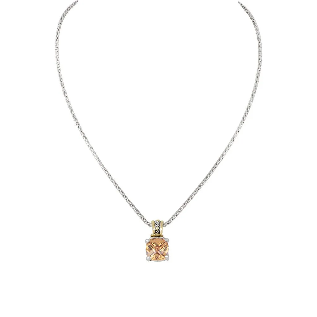 Beijos Cushion Cut Necklace - Champagne