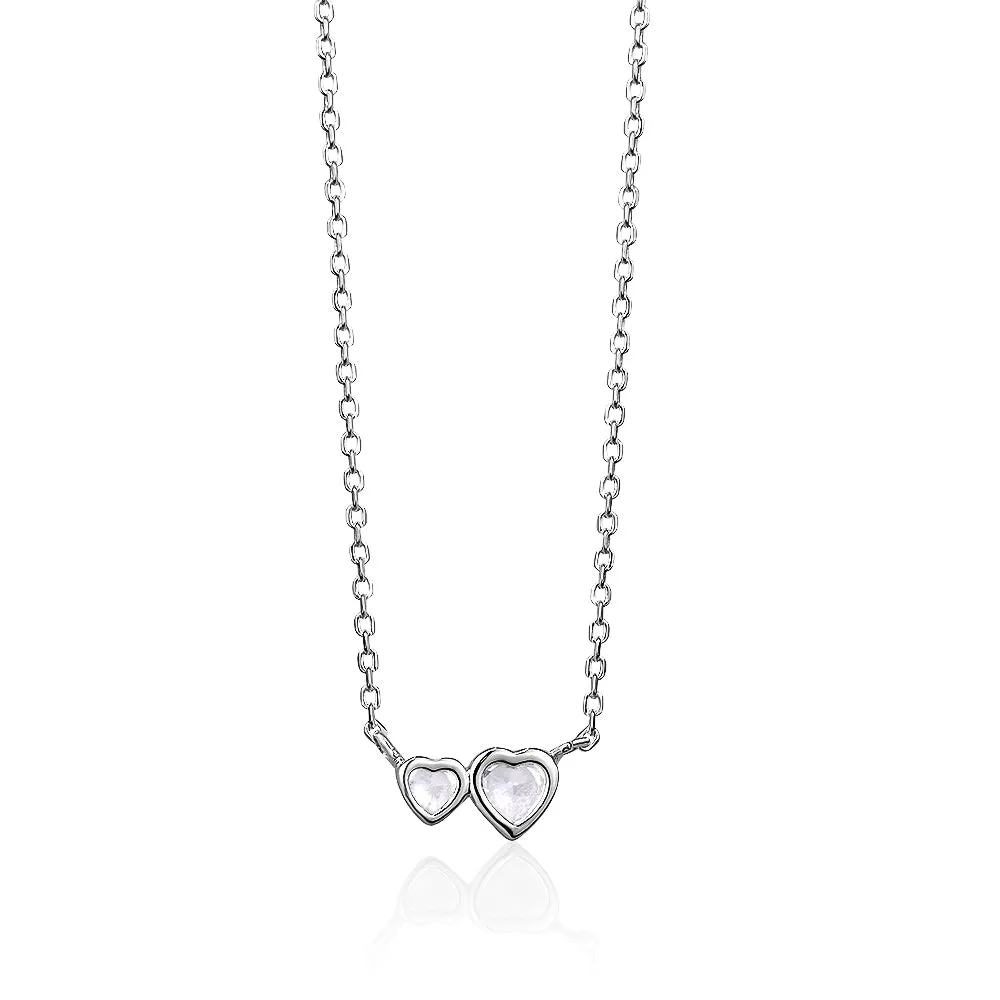 BEZEL HEART NECKLACE