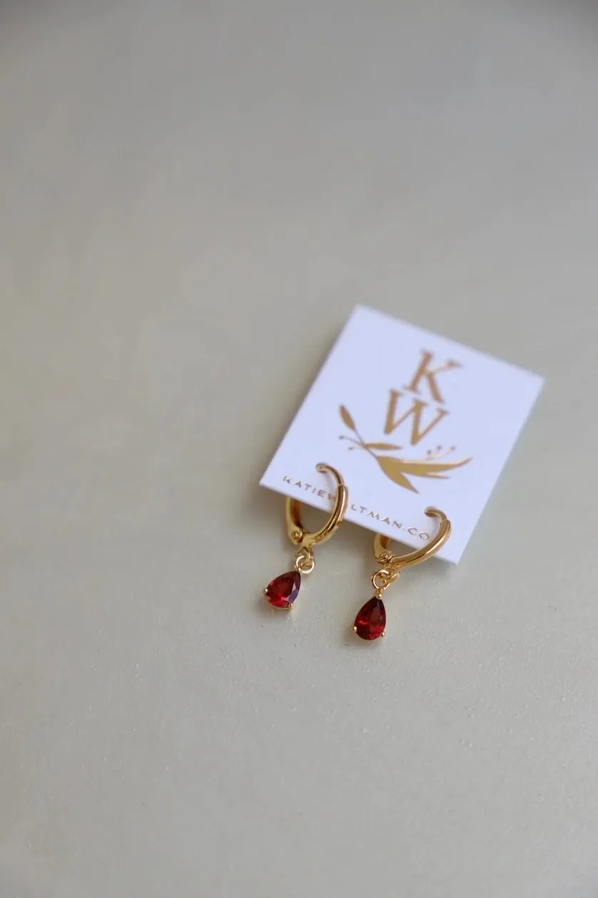 *Birthstone Teardrop Earrings