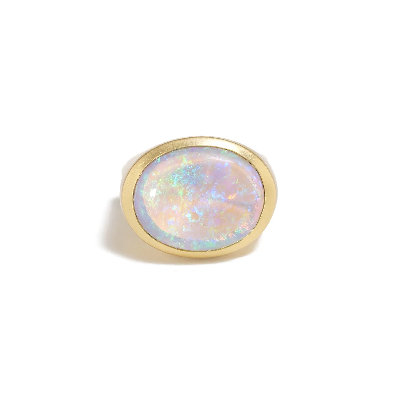 Black Crystal Opal & Gold Ring