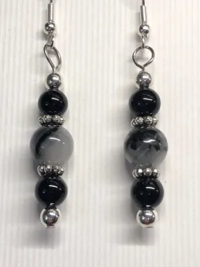 Black Rutilated Quartz Earrings