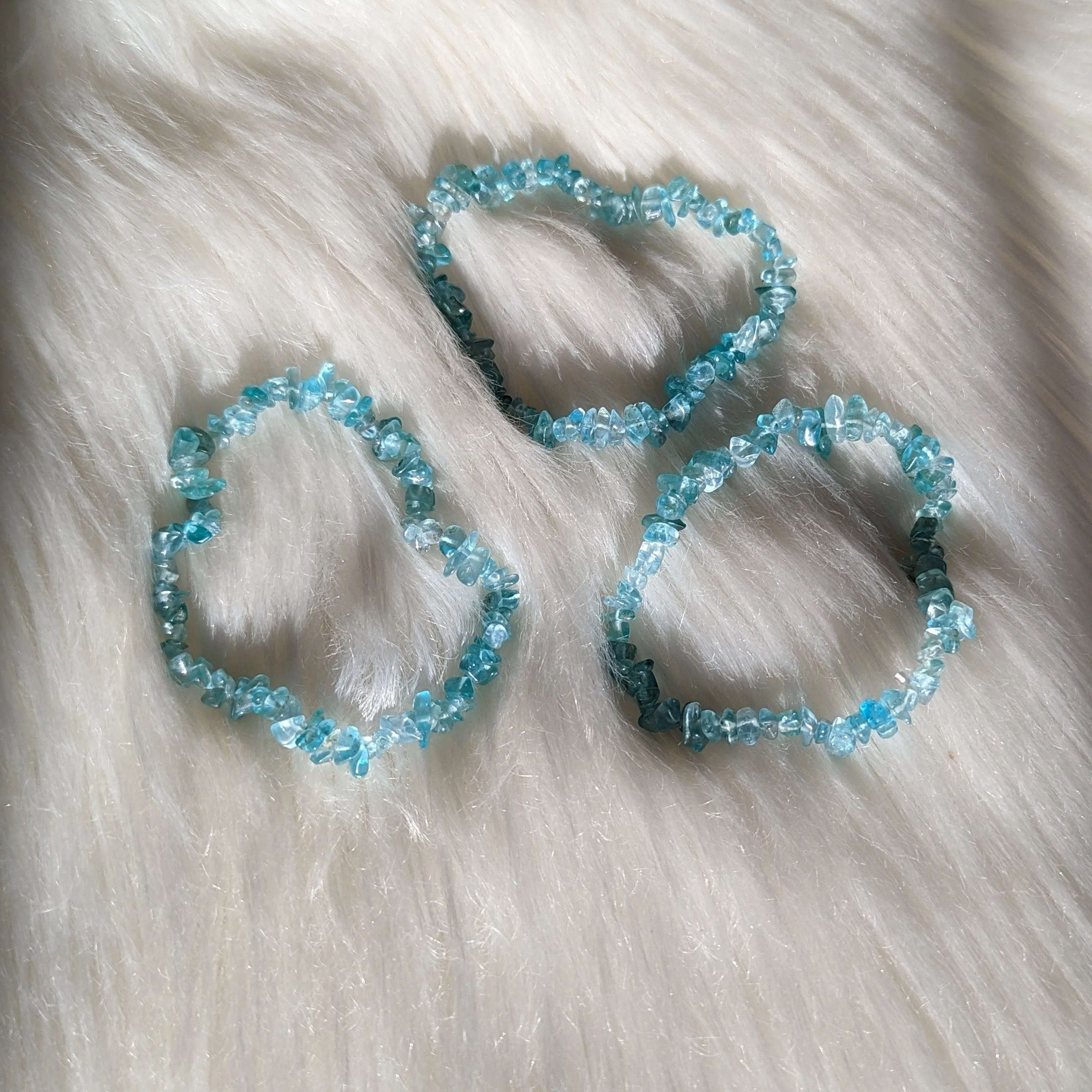 Blue Apatite Chip Stretchy Bracelet