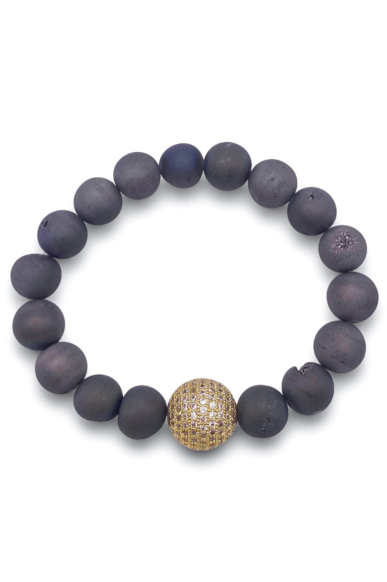 Brace Enough Bracelet - Grey Druzy