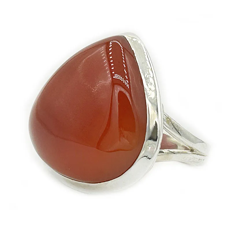 Bry Orange Carnelian Teardrop Ring