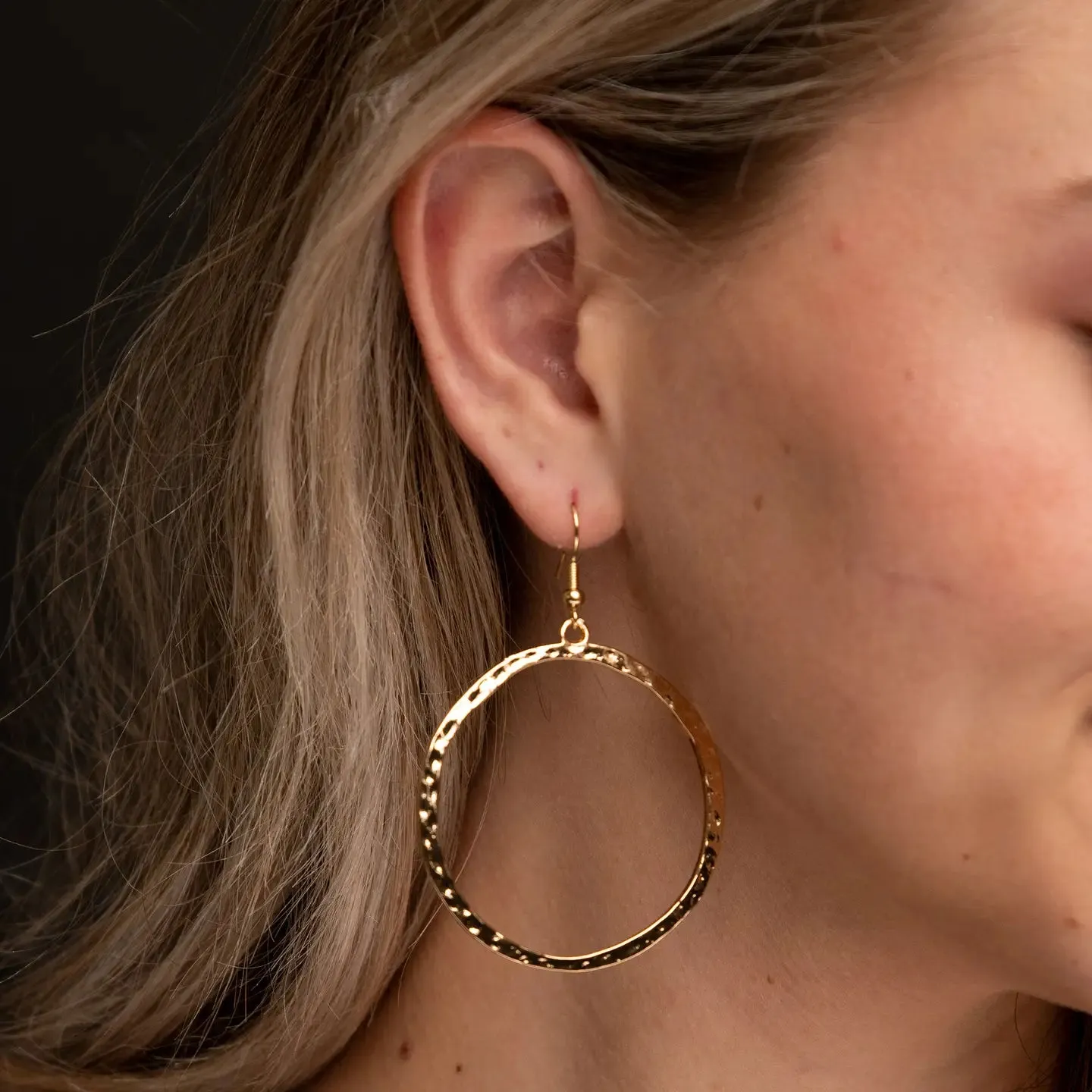 Burnished Open Circle  Earring