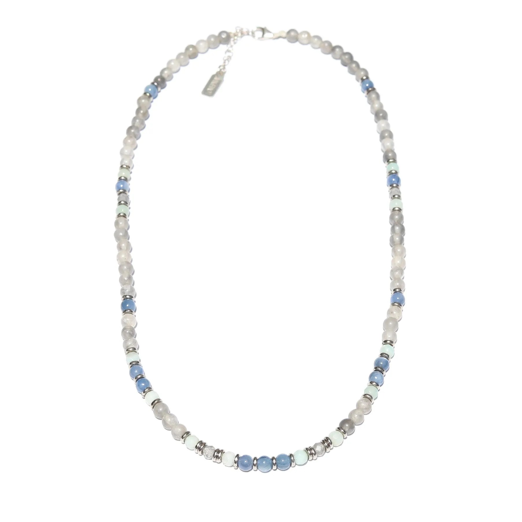 Calm Kyanite Quartz and Amazonite Delicate Necklace