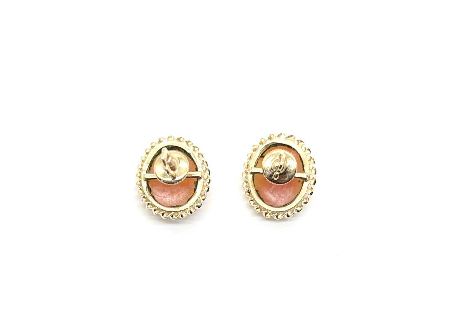 Cameo Gold Framed Earrings