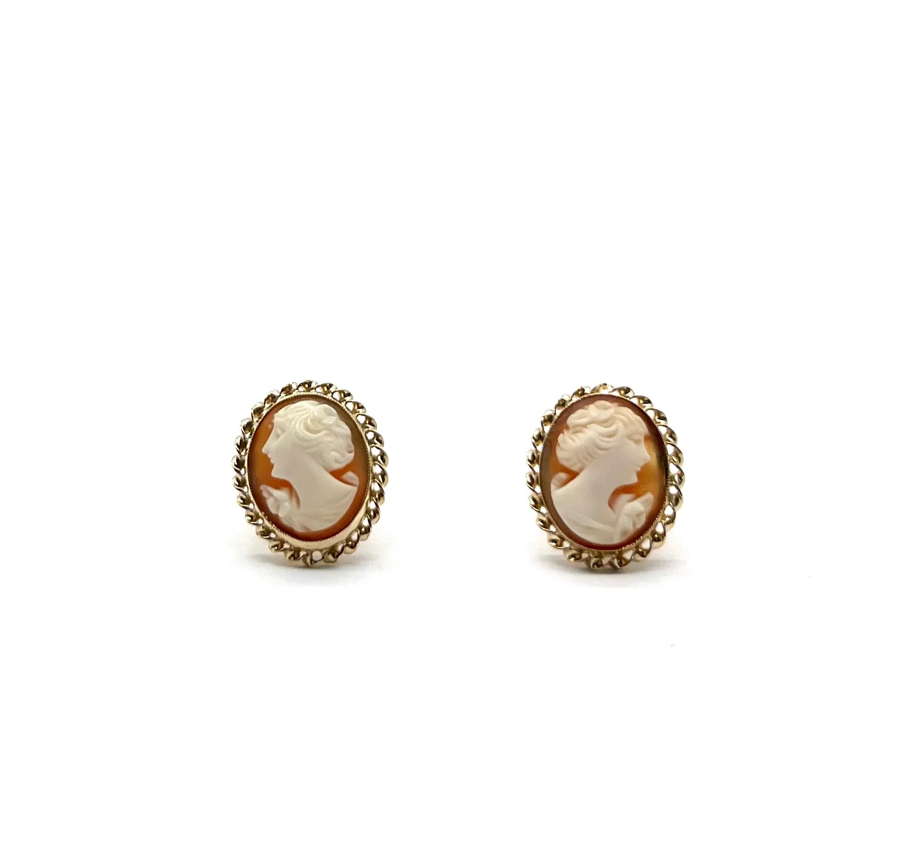 Cameo Gold Framed Earrings