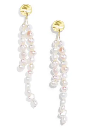 Chic Asymmetric Freshwater Pearl Dangle Earrings