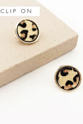 Clip On Earrings | Leopard Gold