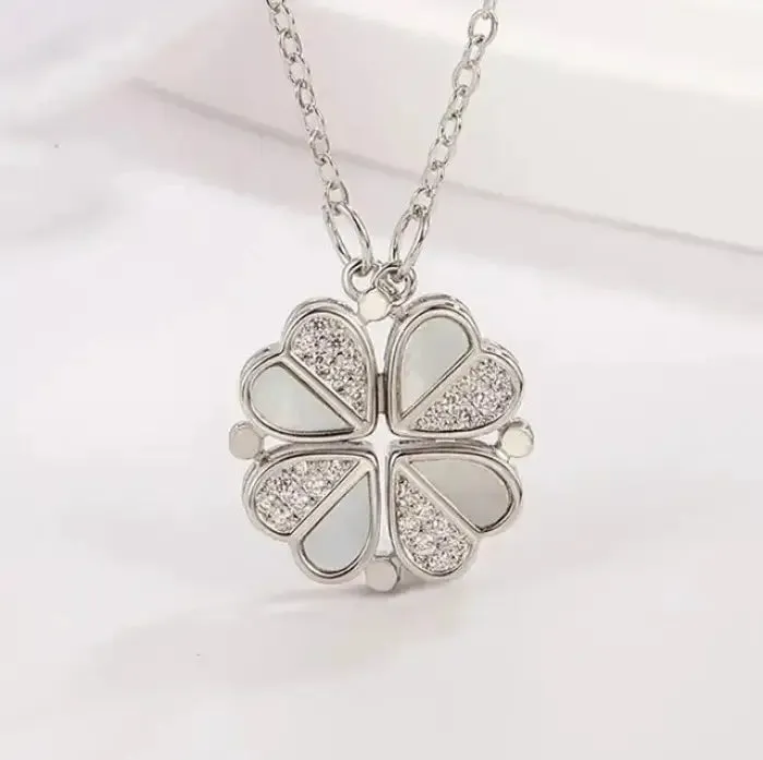 Clover Heart Shape Necklace - Charm with Luck & Love!