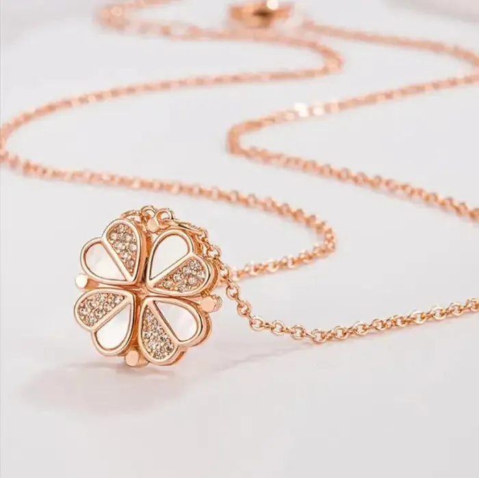 Clover Heart Shape Necklace - Charm with Luck & Love!