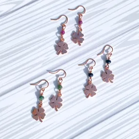 Clovers and Gemstone Earrings