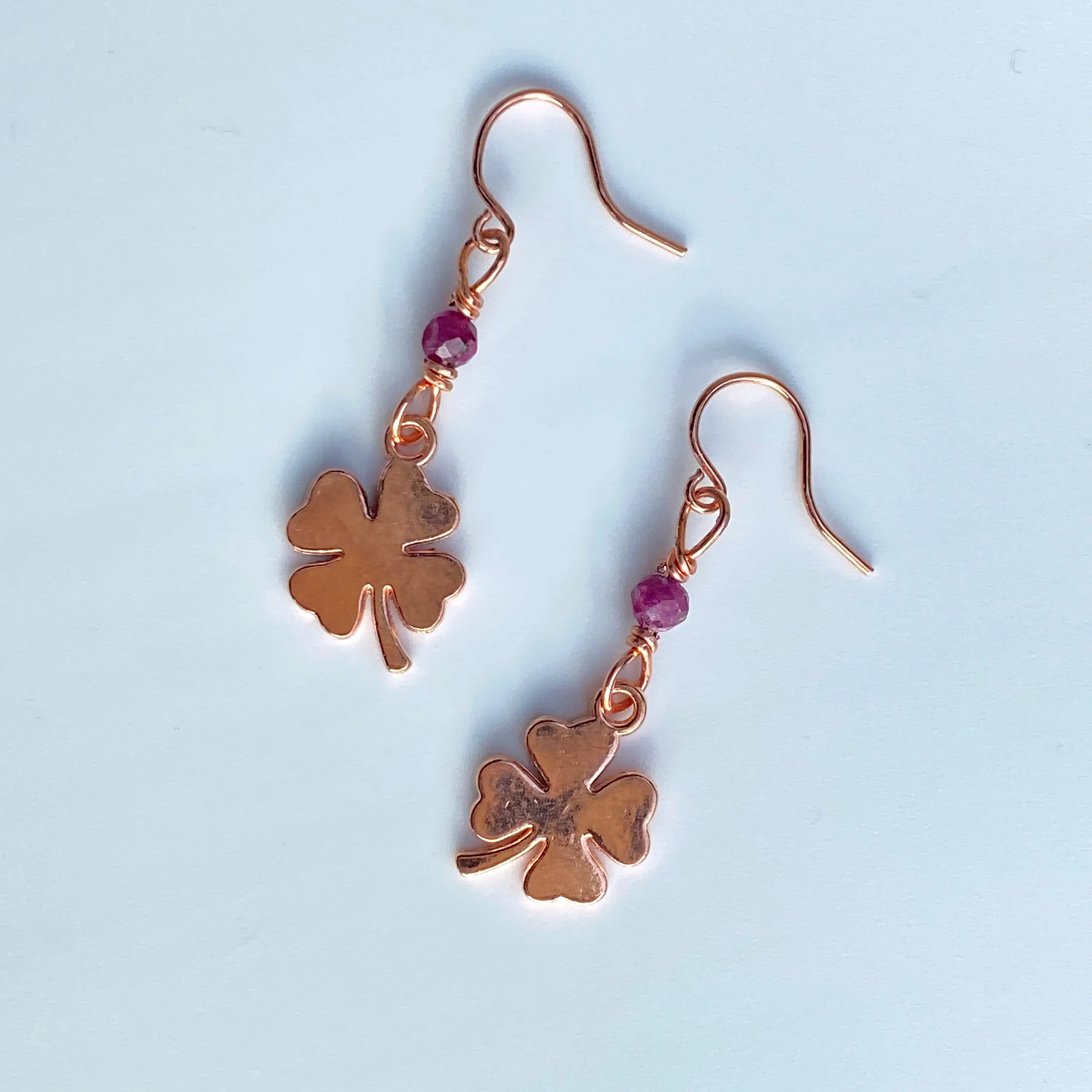 Clovers and Gemstone Earrings