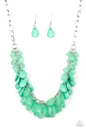 Colorfully Clustered Green Necklace - Paparazzi Accessories