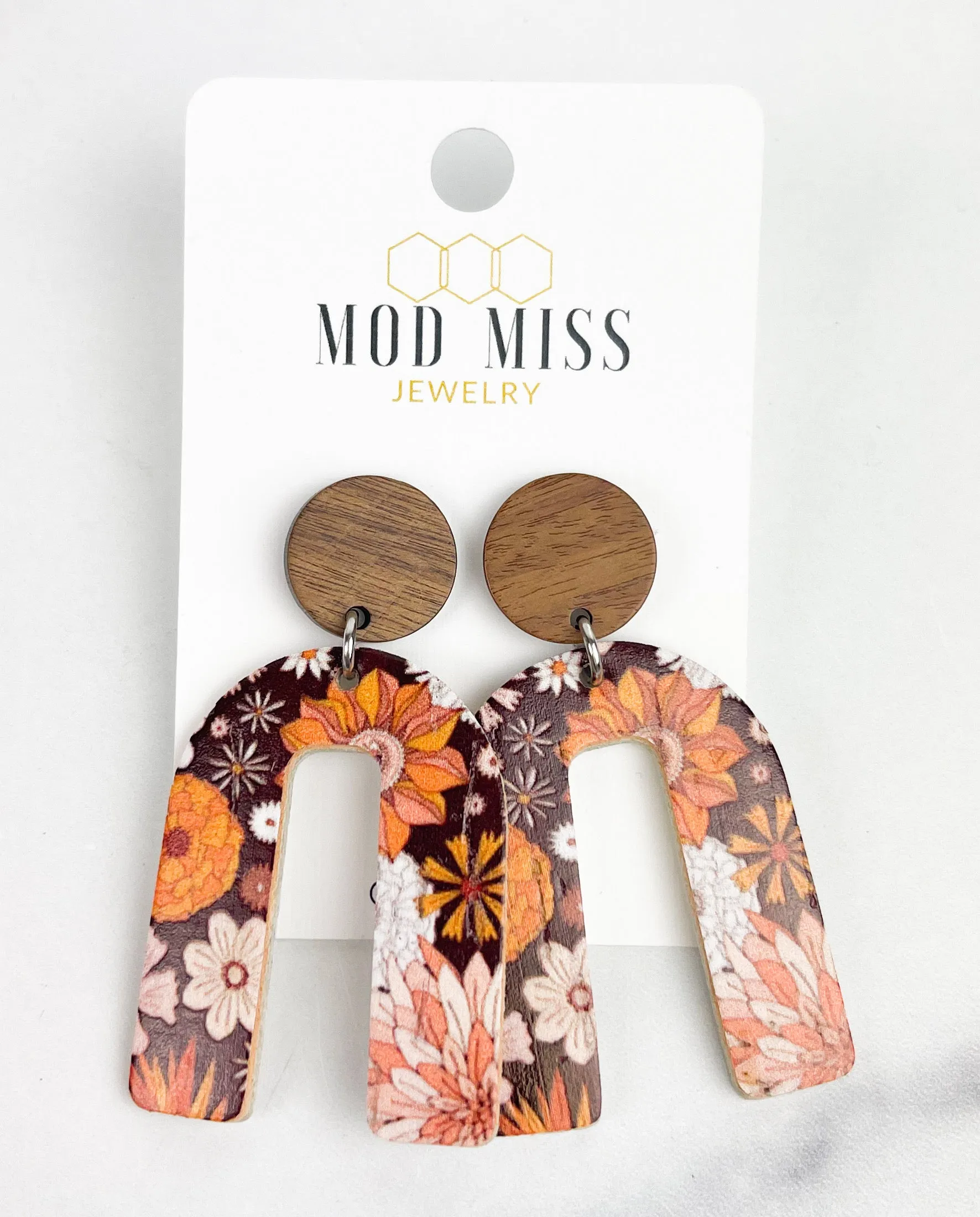 Cork Leather Arch earring Boho Mystery