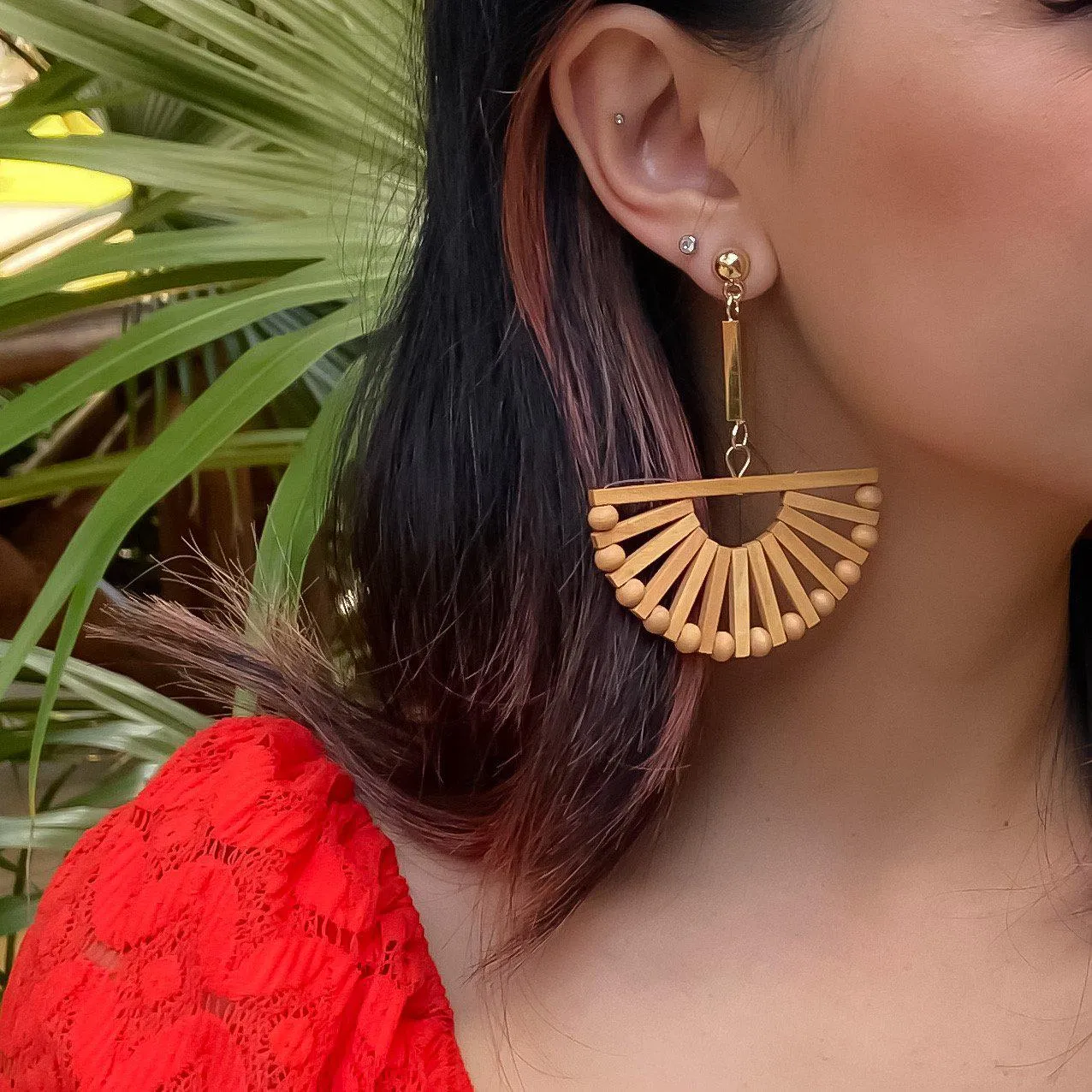 Costa Rica Wooden Statement Earrings