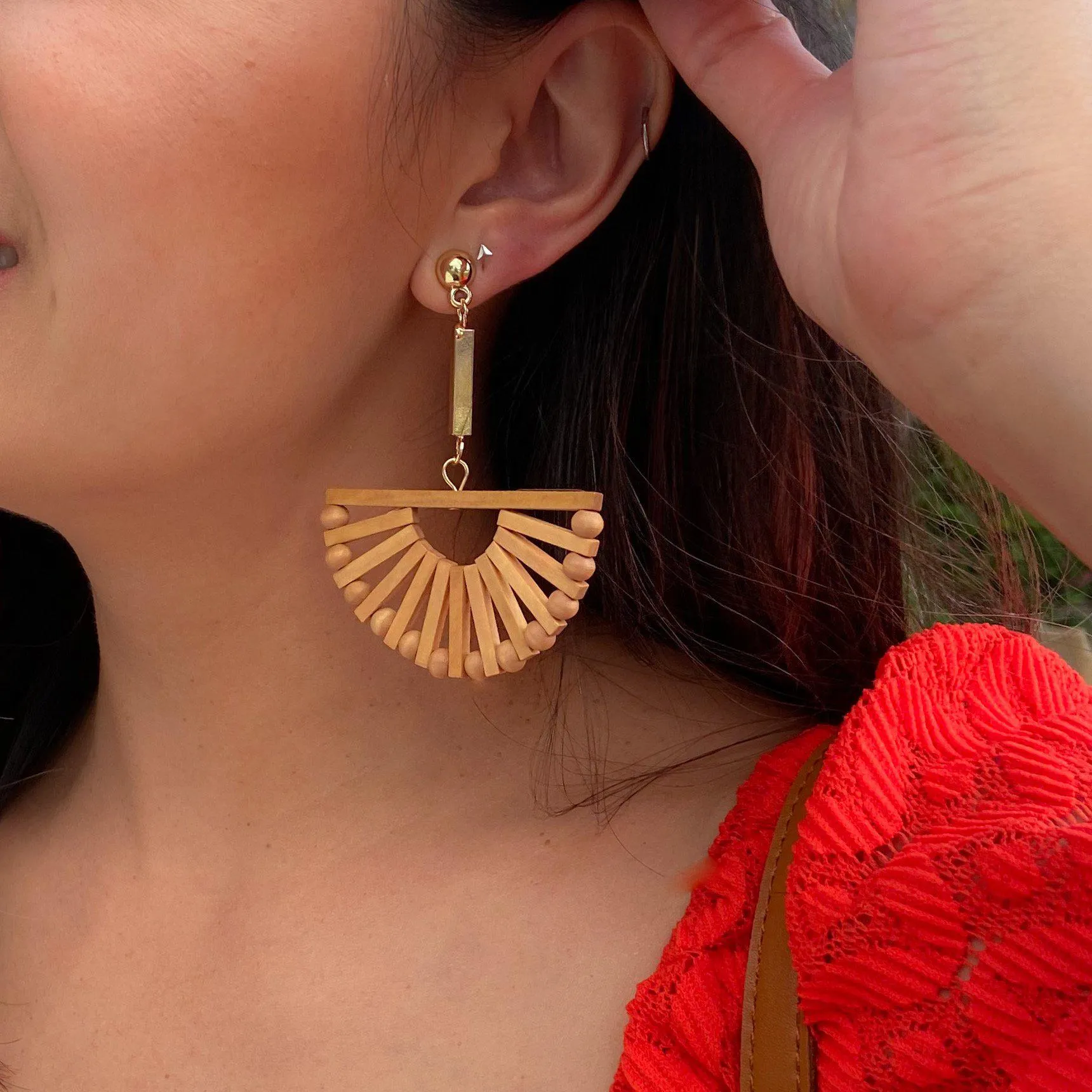 Costa Rica Wooden Statement Earrings