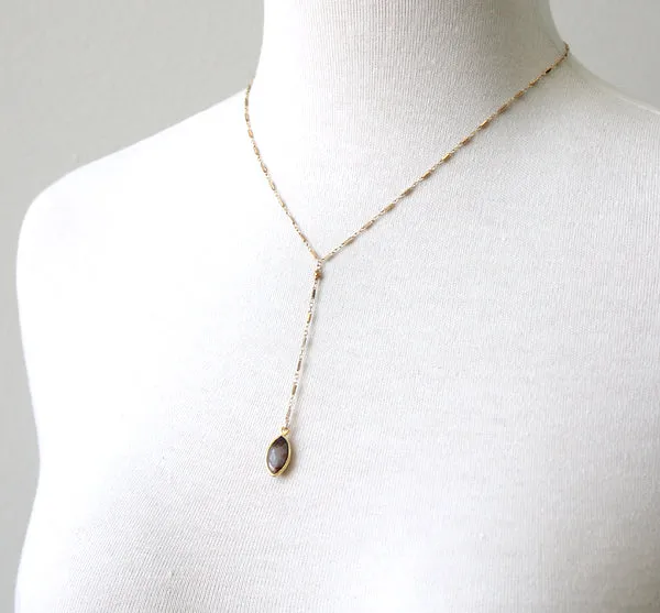 Crazy Lace Agate Droplet Necklace