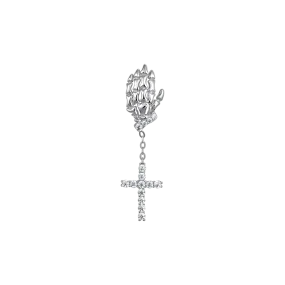 Cross Skeleton Hand Earring - Single