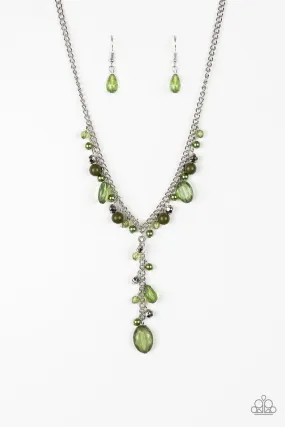 Crystal Couture Green Necklace and matching Earrings - Paparazzi Accessories