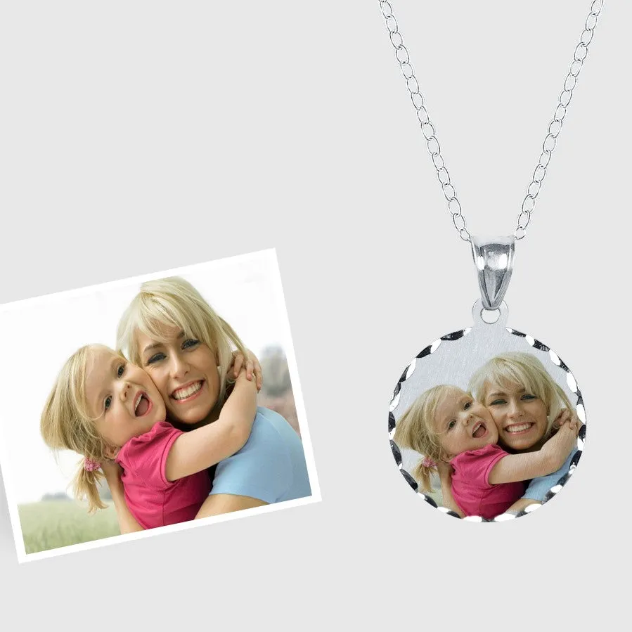 Custom Round Picture Charm Necklace