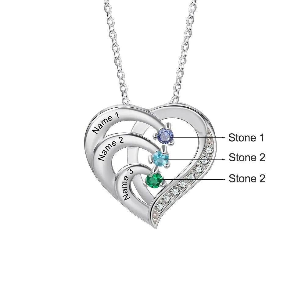 Customized Birthstone Engraved Pendant