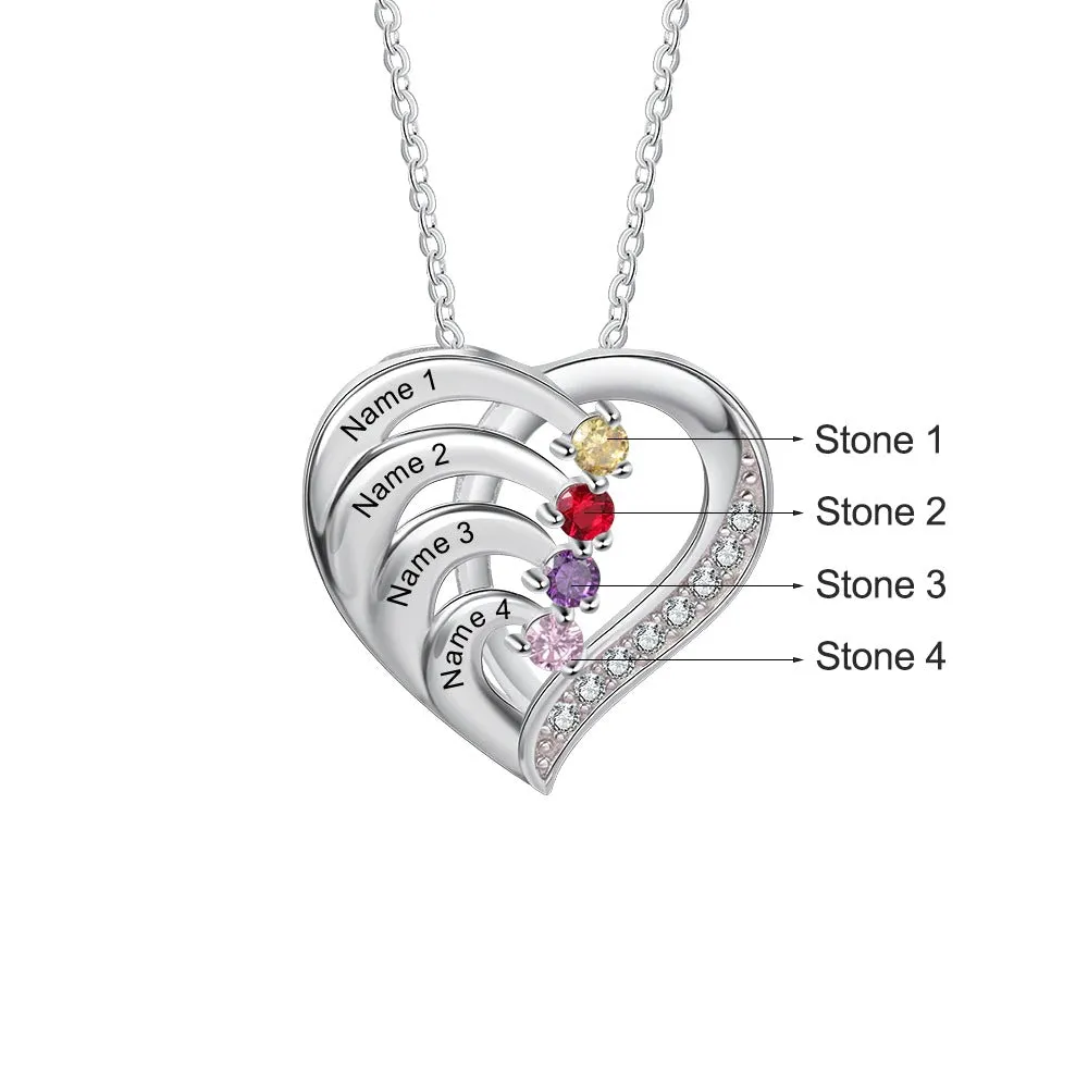 Customized Birthstone Engraved Pendant