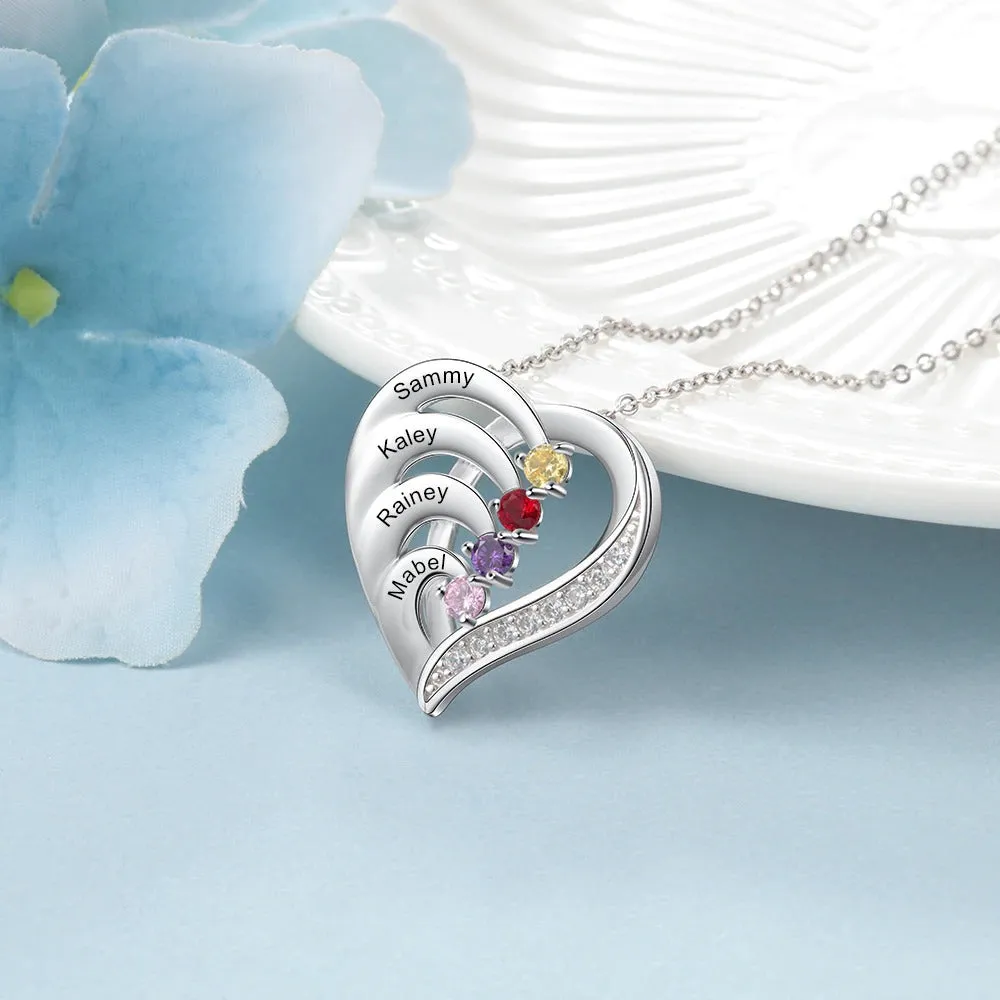 Customized Birthstone Engraved Pendant