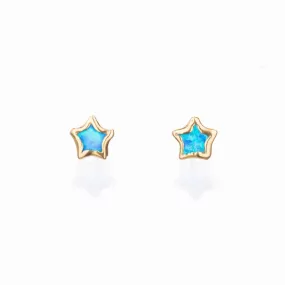 Dainty Star Kyocera Opal Stud Earrings