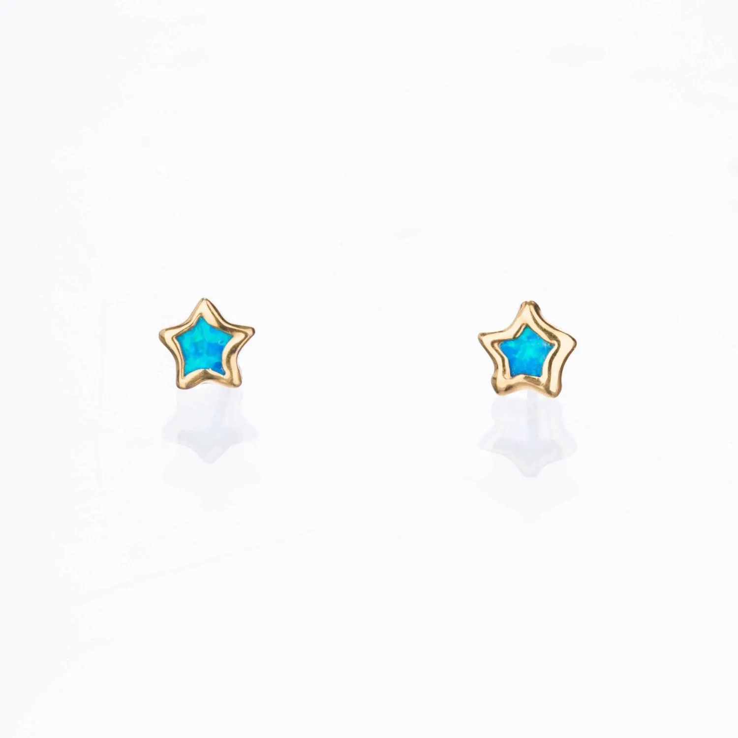 Dainty Star Kyocera Opal Stud Earrings