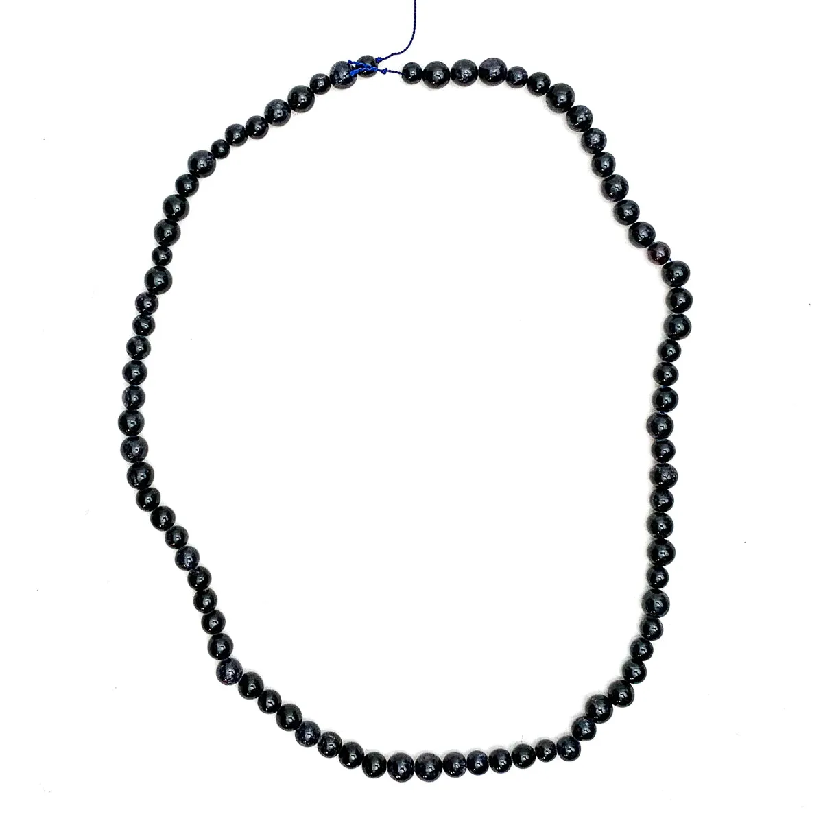 Dark Blue Sapphire Smooth Round Bead Strand