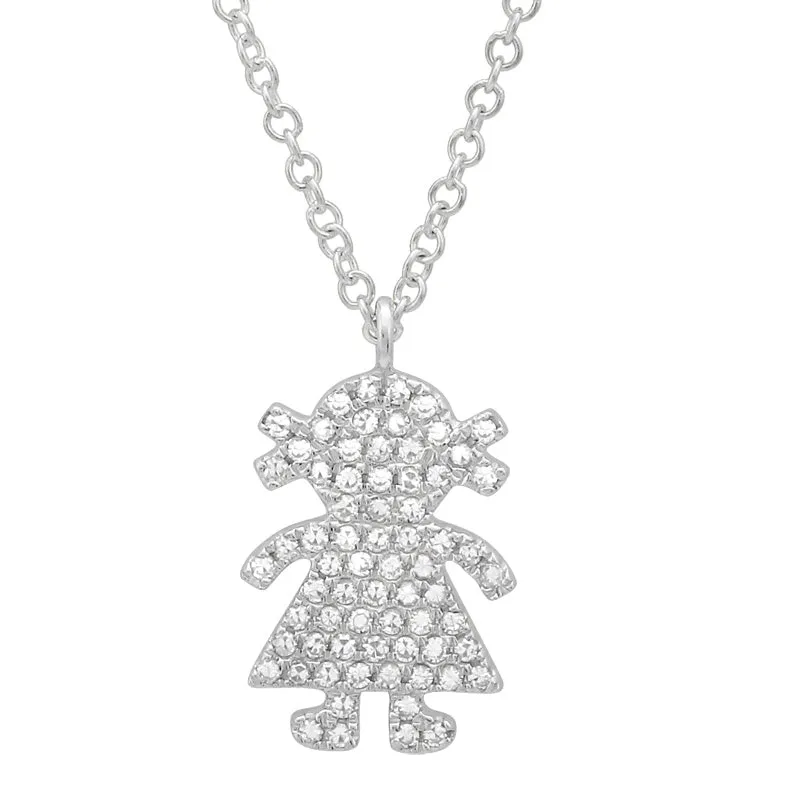 Diamond Girl Charm Necklace