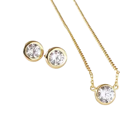 Diamond Necklace and Earring Gift Set