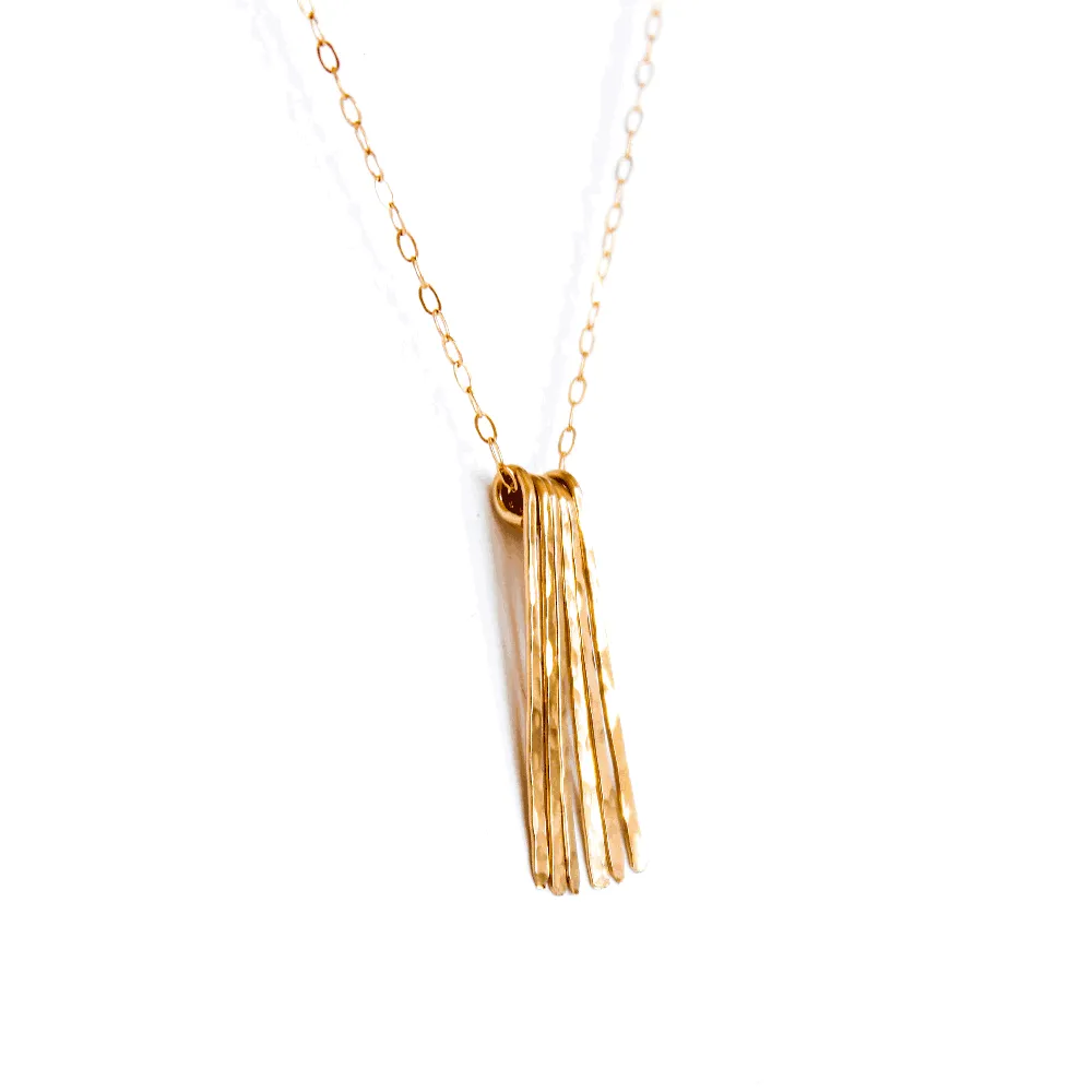 Different Strokes Fringe Pendant Necklace