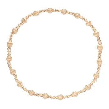 Dignity Sincerity Pattern 4mm Bead Bracelet - Gold