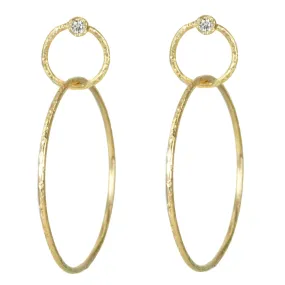 Double Circle Earrings with Diamonds