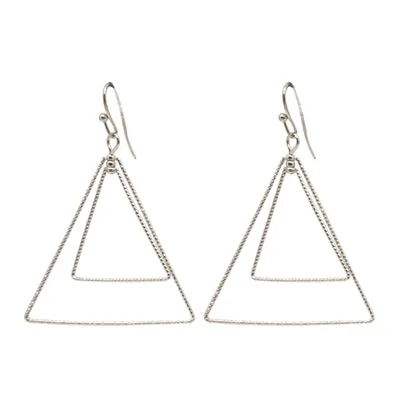 Double Layered Triangle Earrings