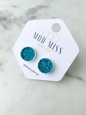 Druzy Stud Earring Teal