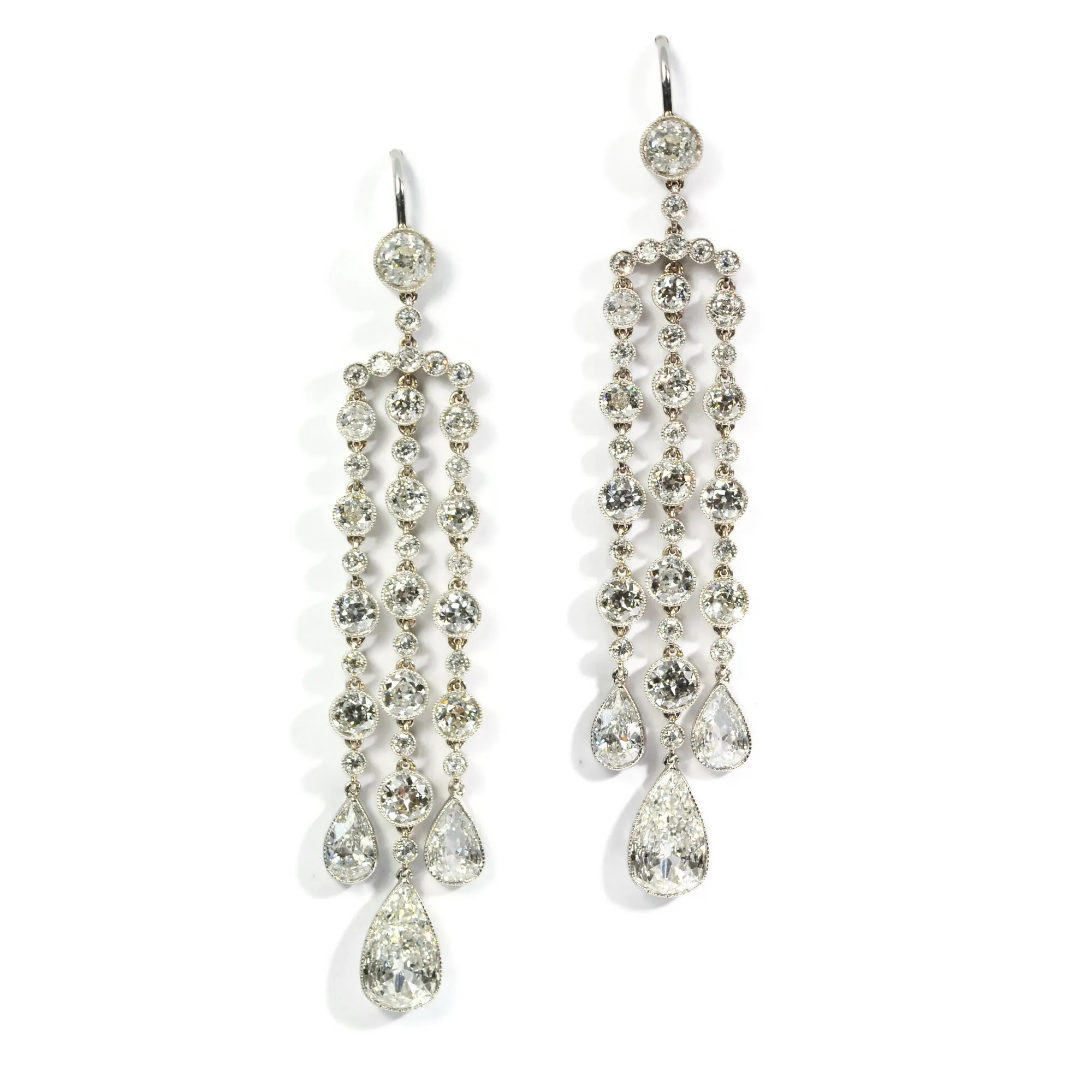 Unique One-of-a-Kind Platinum Diamond Chandelier Earrings