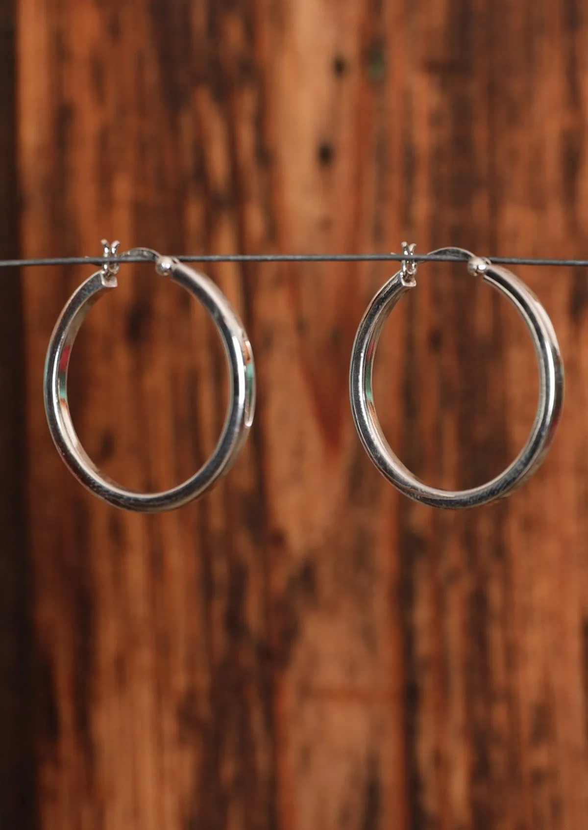 Eclipse Silver Hoop Earrings