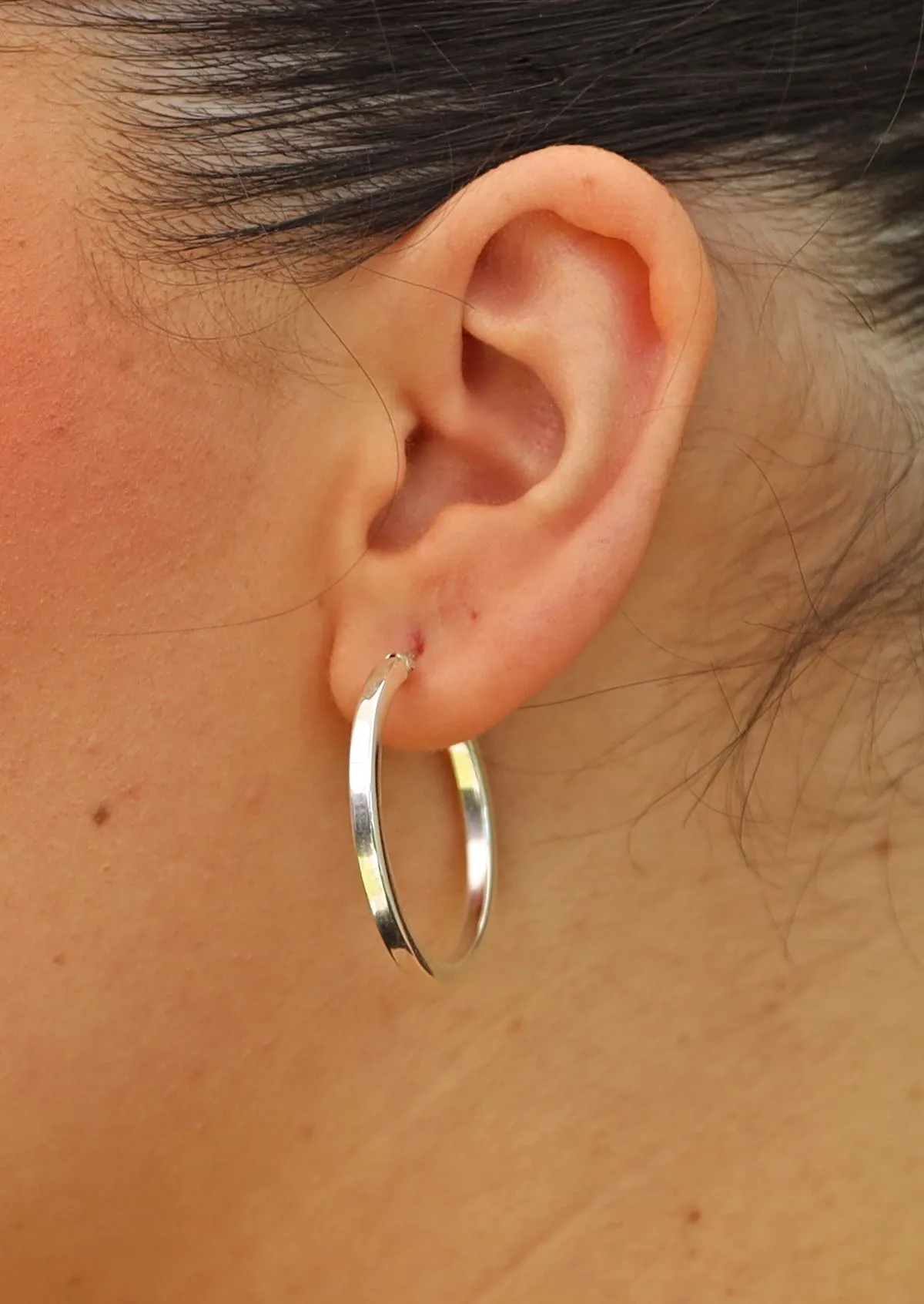 Eclipse Silver Hoop Earrings