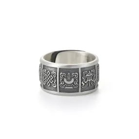 Optimized title: Premium Eight Auspicious Symbols of Buddhism Ring