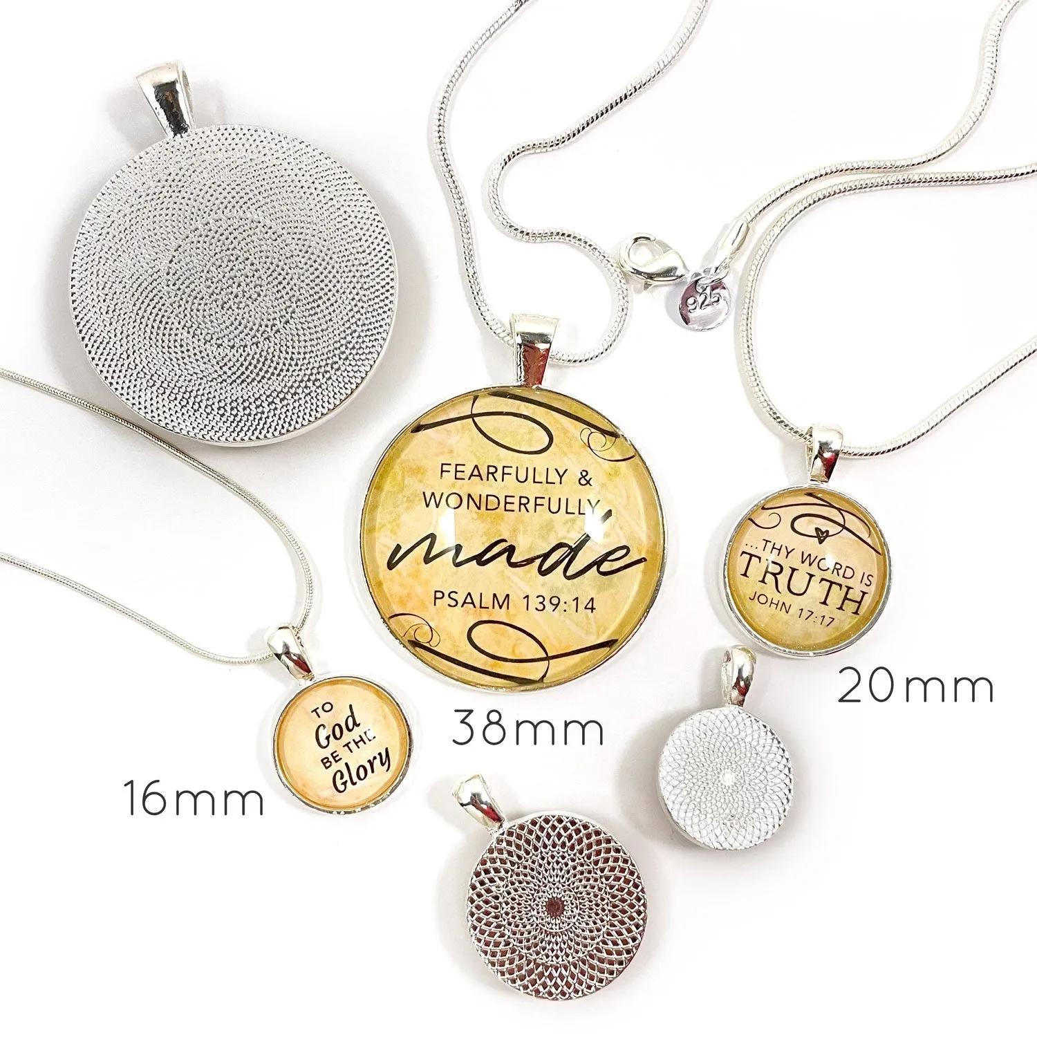 El Shaddai, God Almighty – Names of God Hebrew Scripture Pendant Necklace (2 Sizes) – Jewelry Set